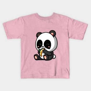 Panda Bear Eating a Banana Because Why Not? Kids T-Shirt